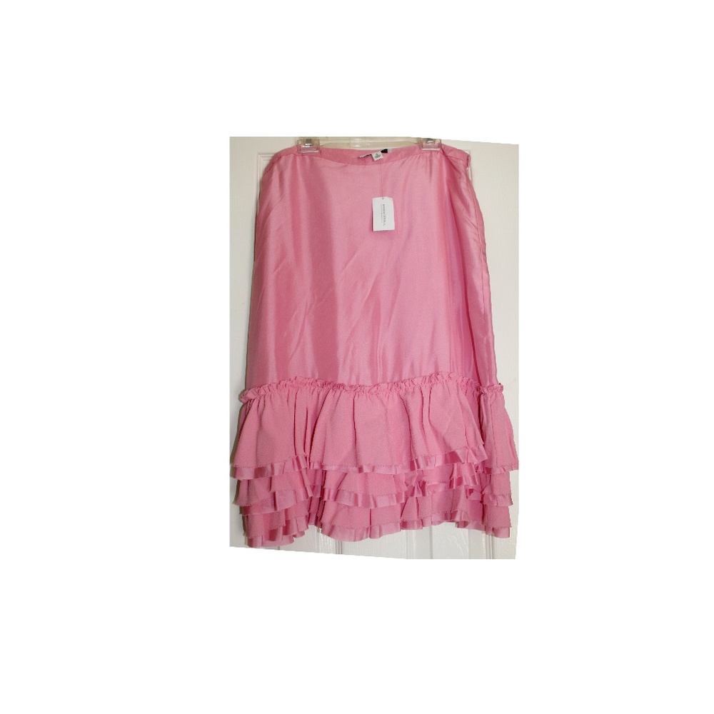 Banana Republic Silk Ruffles Tiered Fringe Skirt